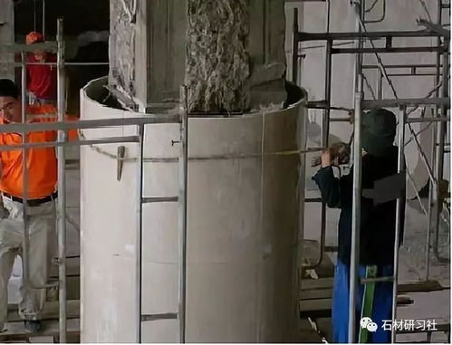 室内大理石圆柱与方柱的施工安装
